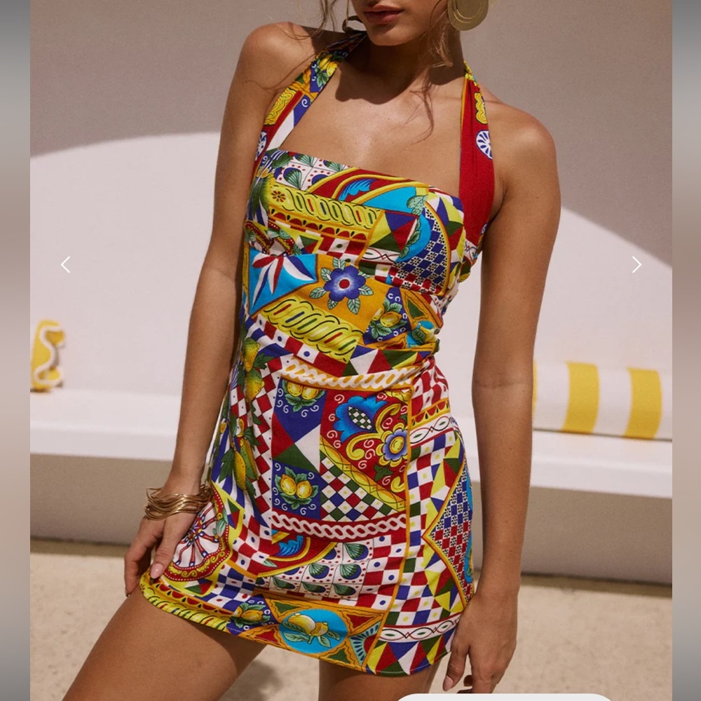 NWT Runaway the Label Aera Mini Dress Phaedra Print